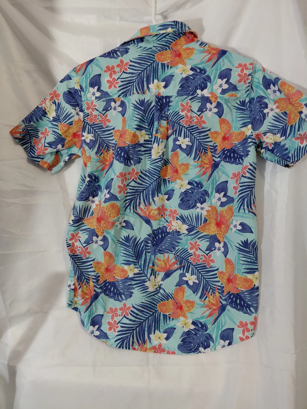 The Children's Place Aqua Tropical Floral Short-Sleeve Button-Up Shirt